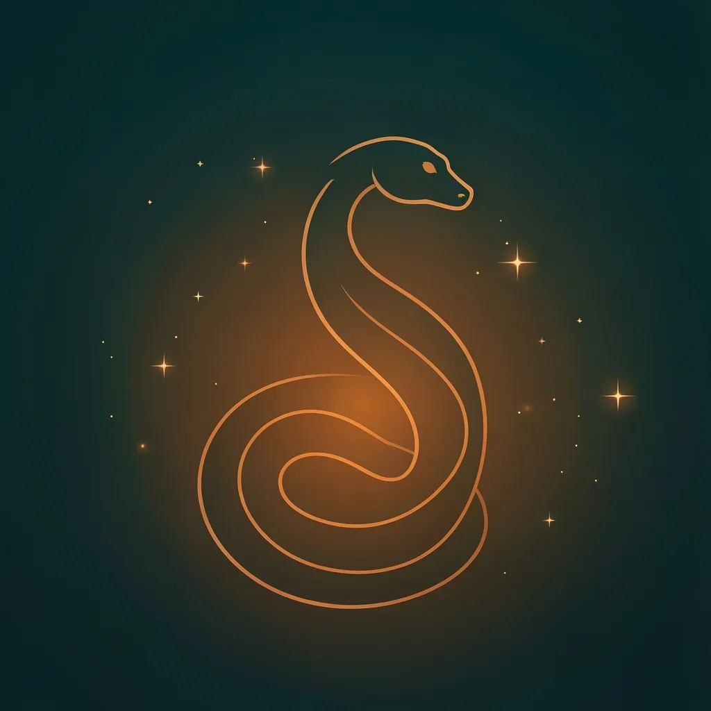 Navigating Ashlesha Nakshatra: Why You Feel So Guarded Coiled serpent silhouette against a deep moody teal and burnt orange background — The Sharp Sting of Ashlesha