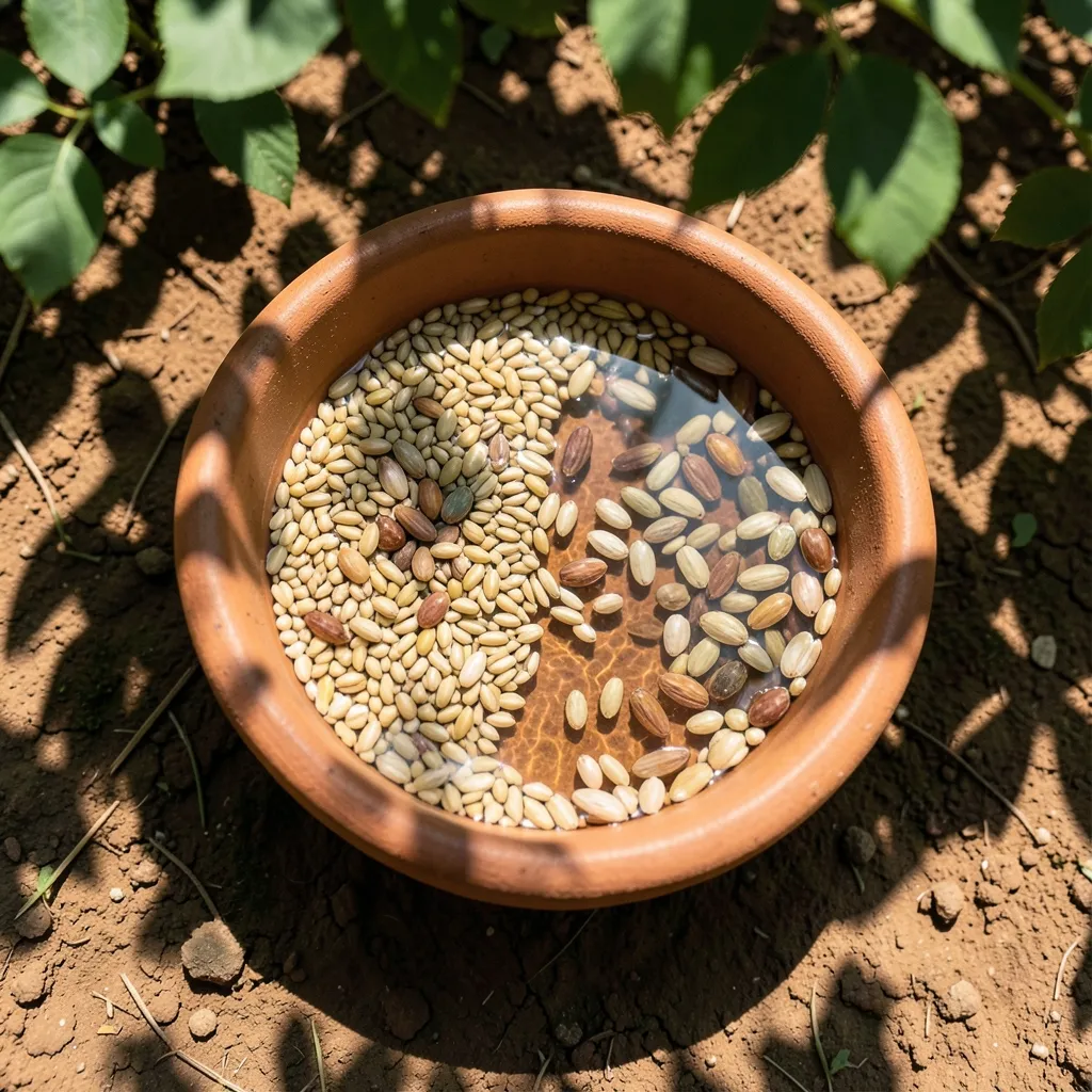 Ashlesha Nakshatra Remedy: How to Clear Mental Fog Cinematic flat lay of raw grains and clean water in a rustic clay bowl outdoors — When Ashlesha Clouds Your Judgment