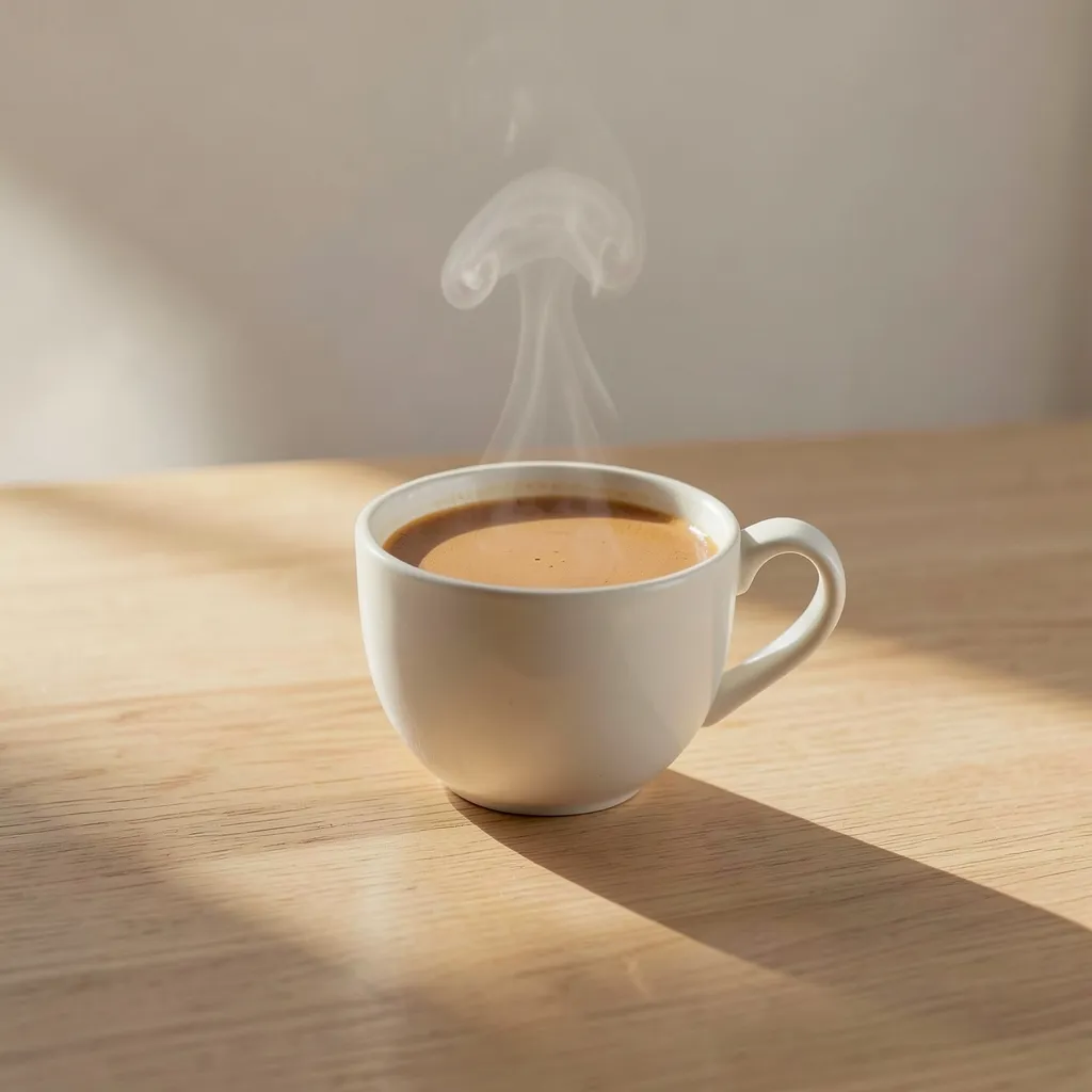 August 6th Energy: Why You're Feeling the Pressure Minimalist modern flat lay of a warm cup of chai on a wooden desk — August 6th Energy: Why You're Feeling the Pressure