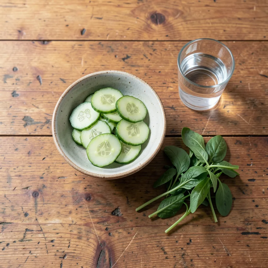 Ayurvedic Gut Health Tips for the Cancer Transit Bowl of fresh cucumber slices, leafy greens — August Health Check: Cooling Down with Cancer