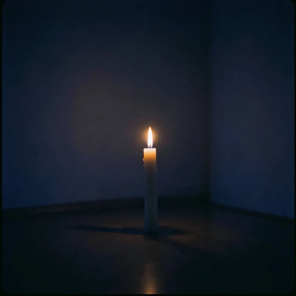 Calming the Mind Under Ashlesha and Magha Transits Single burning candle casting a warm, steady glow in a dark room — Calming the Mind Under Ashlesha and Magha