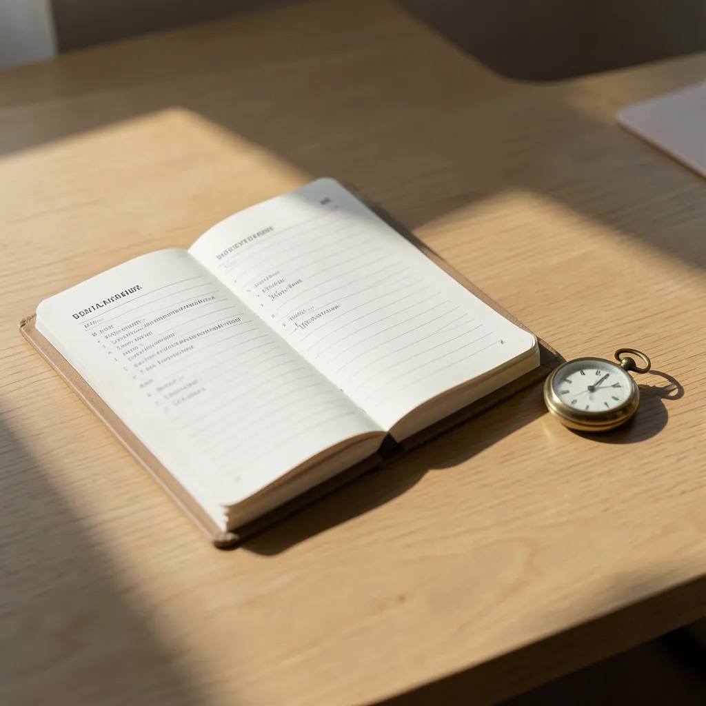 Master Your Daily Timing: Simple Auspicious Windows Minimalist aesthetic flat lay of a clean wooden desk with a planner — Making the Most of Your Week: Choosing Your Moments