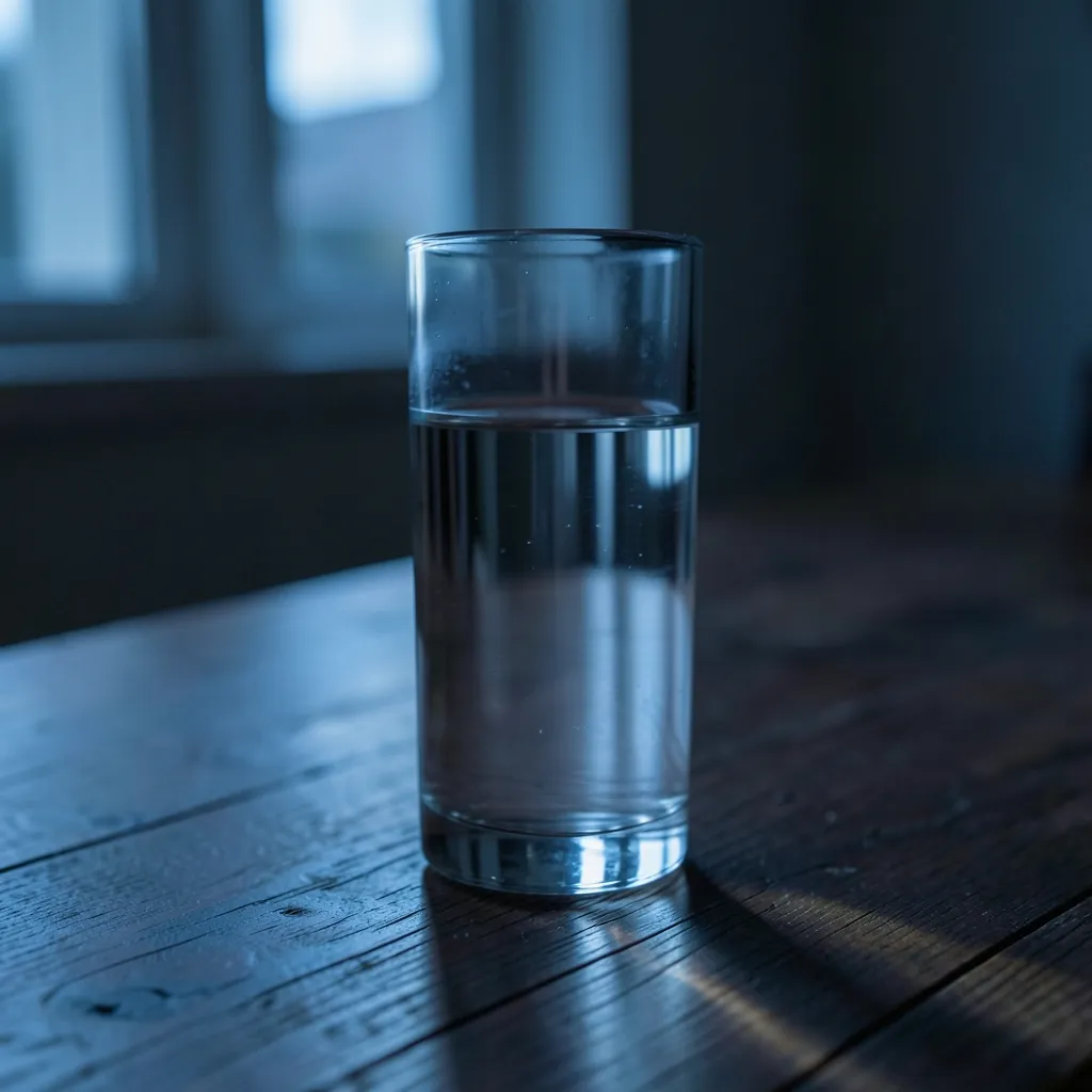 Cooling the Heat of the Mind: Ardra Moon & Mars Transit Glass of clear water resting on a dark wooden surface — Cooling the Heat of the Mind