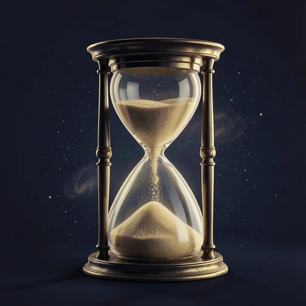 How to handle retrograde energy without the stress High-contrast illustration of a vintage hourglass with sand flowing upward — Don't Panic, It's Just A Retrograde