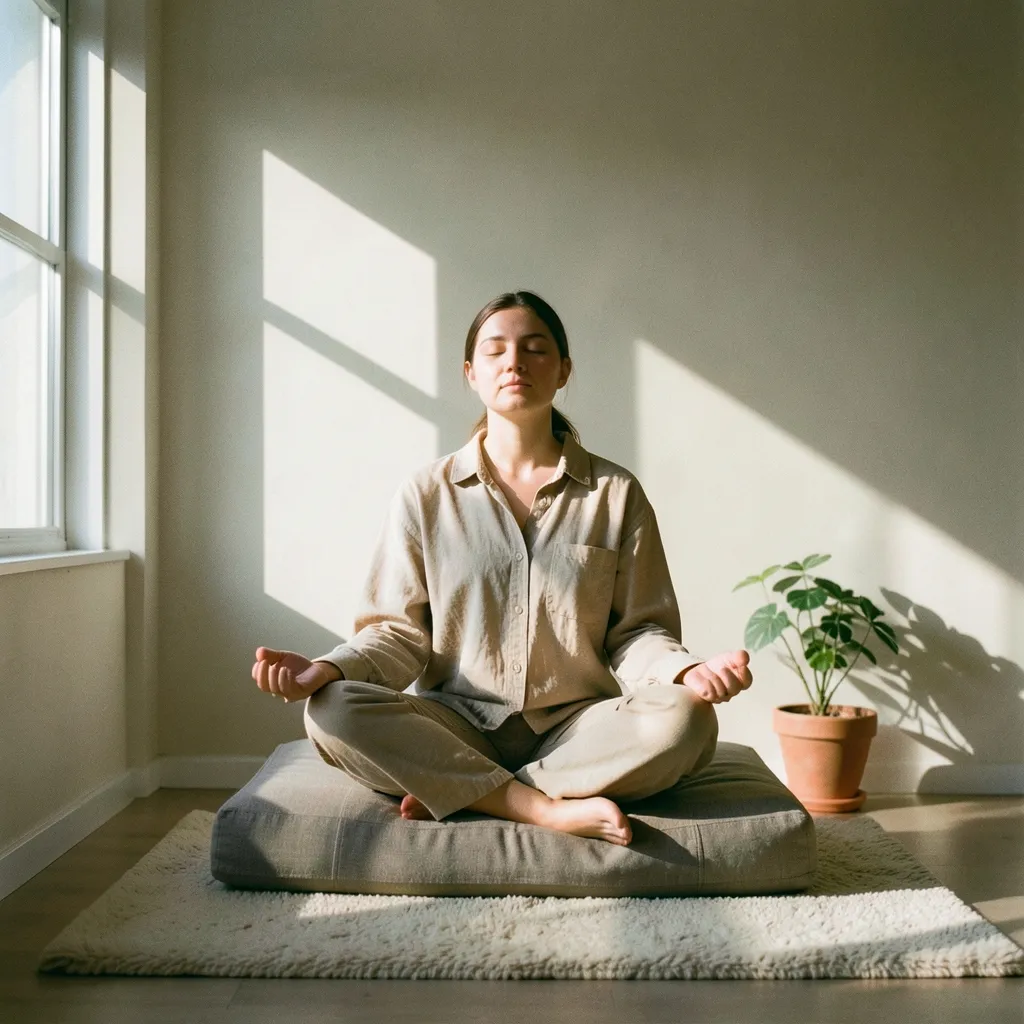 Finding Calm Under the Pushya Nakshatra Energy Quiet minimalist room lit by soft morning sunlight — Finding Calm Under the Pushya Glow