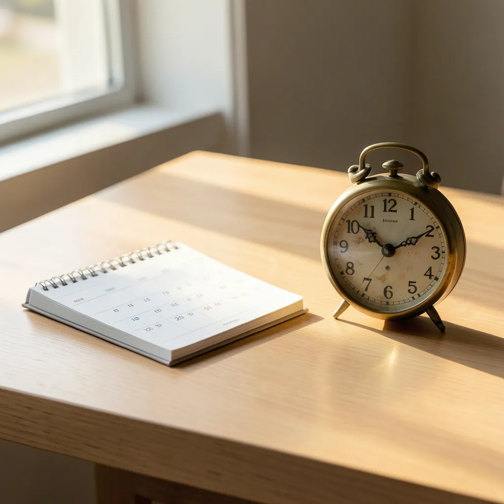 How to Find Your Shubh Muhurat for Big Projects Minimalist minimalist desk setup with an open calendar — Finding your rhythm for this week