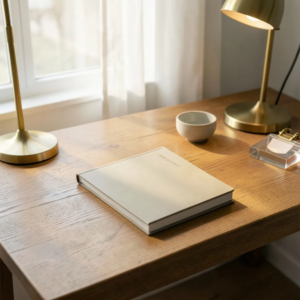 Ganesh Chaturthi Numerology & Astrology Reset Guide Cinematic flat lay of a clean wooden desk with a minimalist notebook — Ganesh Chaturthi Vibes: Aligning Your Numbers