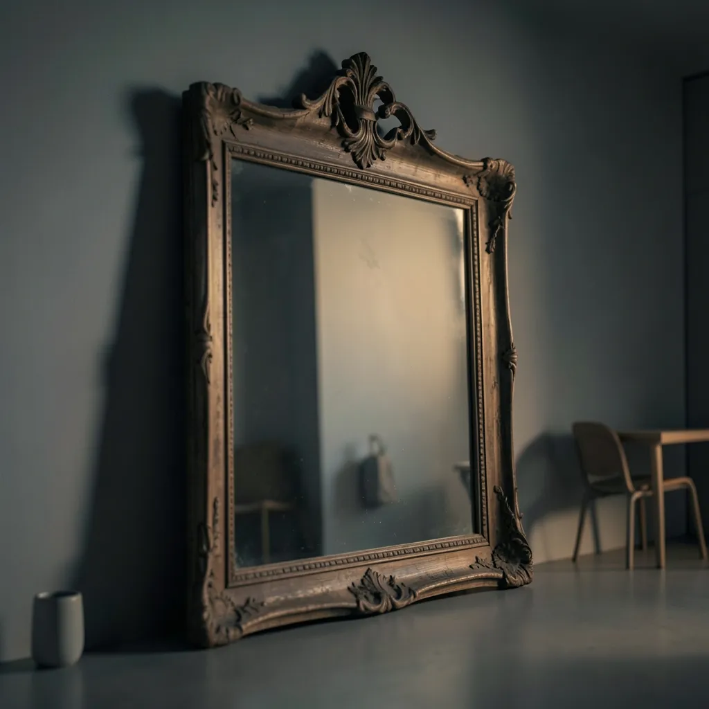 Ketu in Magha: When the Past Demands Attention Ornate wooden mirror reflecting — The Ghost of the Past in Leo
