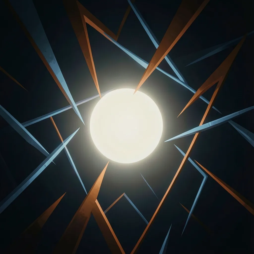 How to handle the Mars-Venus-Ketu transit friction Jagged geometric lines in deep oranges and cool blues — Handling the Mars-Venus-Ketu Friction