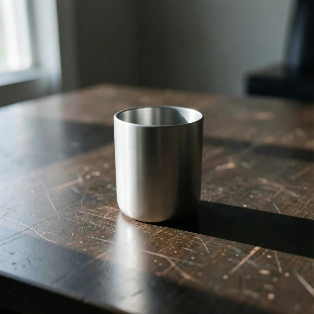 How to handle Saturn and Moon transit friction High-contrast photograph of a single silver cup sitting on a dark wooden desk — Working with the Saturn-Moon friction