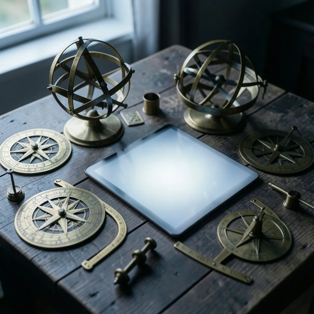 Is your chart actually working for you? Vedic astrology reality check Cinematic flat-lay of ancient astrological brass instruments and a glowing modern — Is your chart actually working for you?