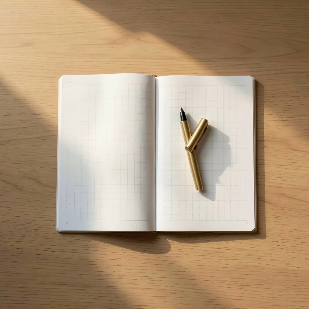 July 31, 2026 Transit Guide: Pushya Power & Focus Minimalist flat lay of a wooden desk with an open planner, a brass pen — July 31, 2026: Pushya Power & Practical Vibes
