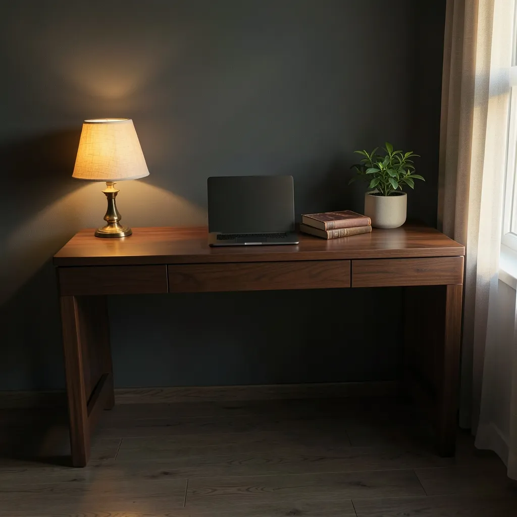 Handling the Leo Moon Heat Without Starting Drama Cinematic flat lay of a minimalist desk with a warm glowing lamp casting long dramatic shadows — Feeling the Leo Moon Heat?