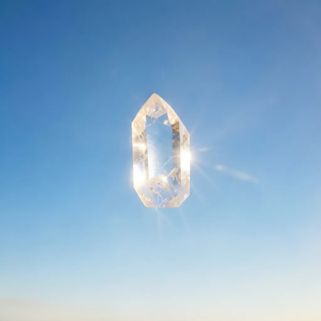 Keeping Your Cool When Mars Meets the Moon Calming blue sky with a clear quartz crystal gently glowing — Keeping Your Cool When Mars Meets the Moon