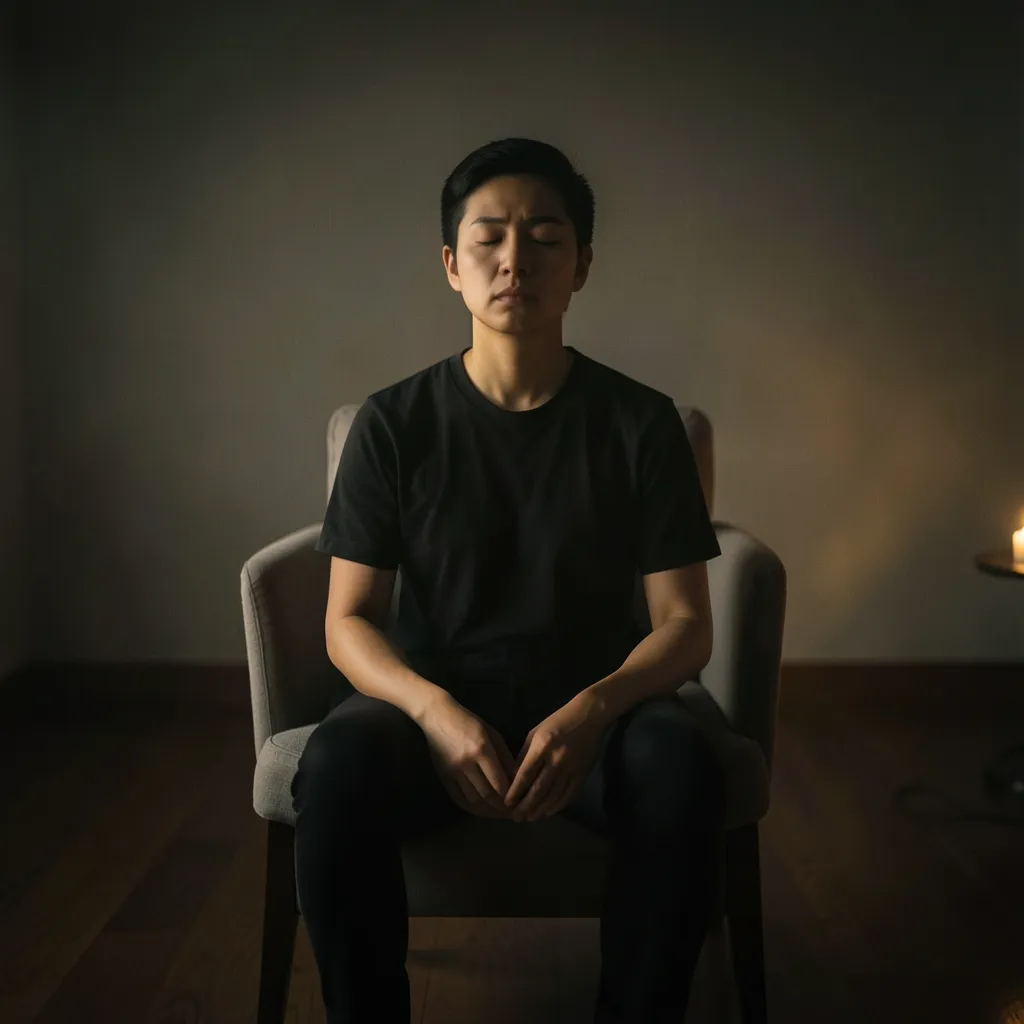 Master Your Ambition Under This Transit Moody high-contrast portrait of a person sitting in a dimly lit room — Master Your Ambition Under This Transit