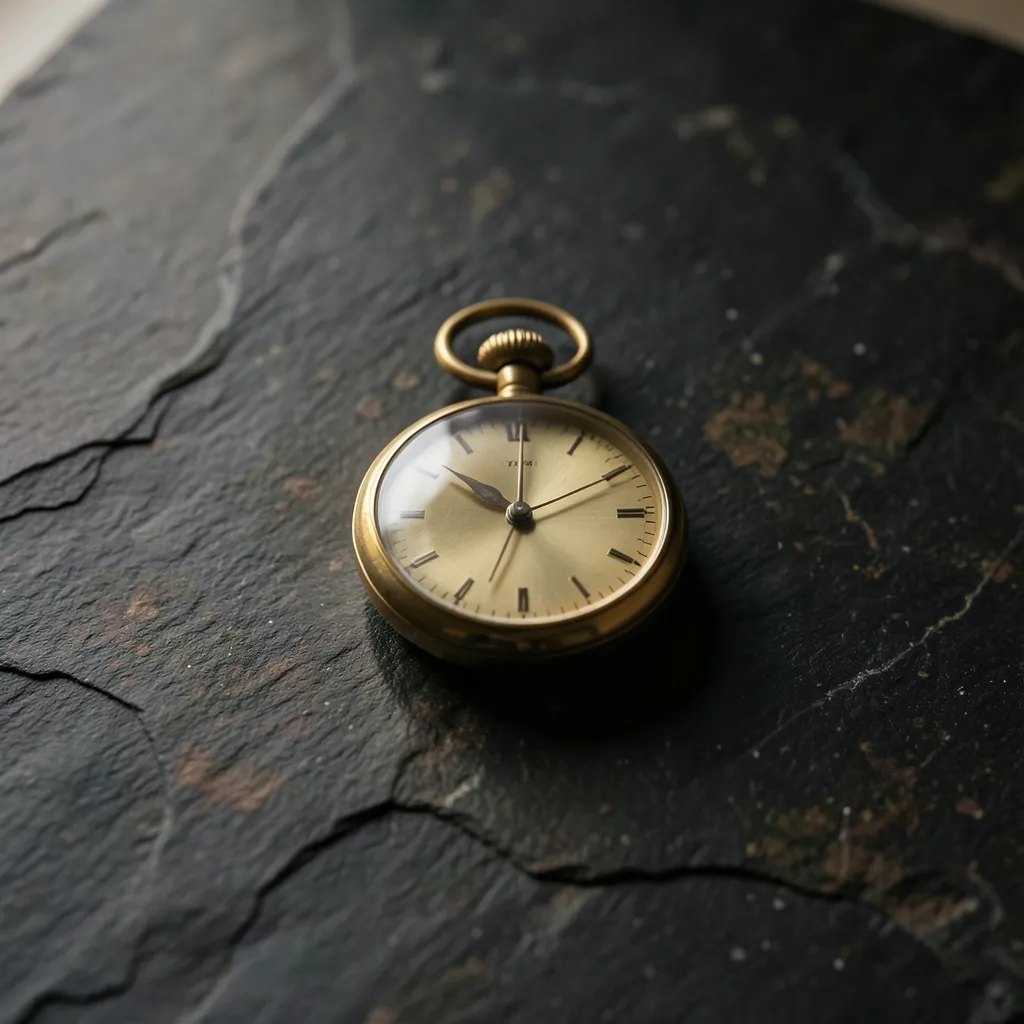 Master Your Weekly Timing with Vedic Astrology Minimalist flat lay of a brass pocket watch resting on dark textured stone — Master Your Timing: Strategy for the Week
