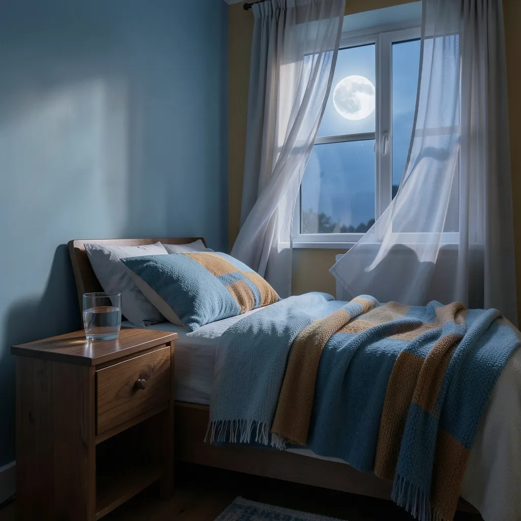 कर्क राशि में चंद्रमा: अपनी भावनाओं को समझें Serene room at twilight with soft moonlight pouring through a window — कर्क राशि में चंद्रमा: अपनी भावनाओं को समझें