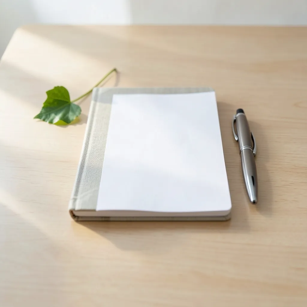 Data-Driven Focus: How to Use the Virgo Moon Transit Minimalist flat lay of a clean wooden desk with a neat notebook, a fountain pen — Data-Driven Focus: The Moon in Virgo