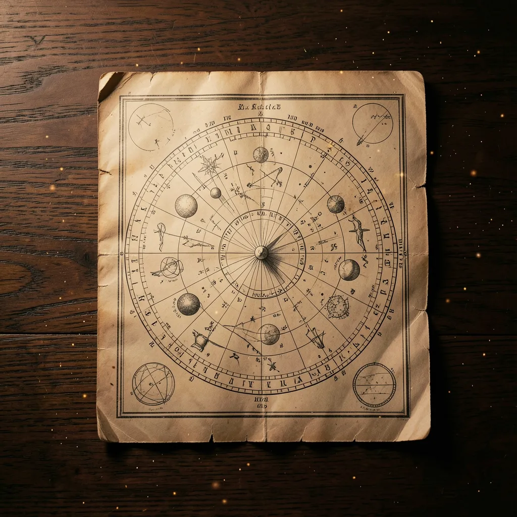Is your Moon sign hiding a secret? The truth about nakshatras Cinematic flat lay of a vintage astrological chart on dark wood — Is your Moon sign hiding a secret?