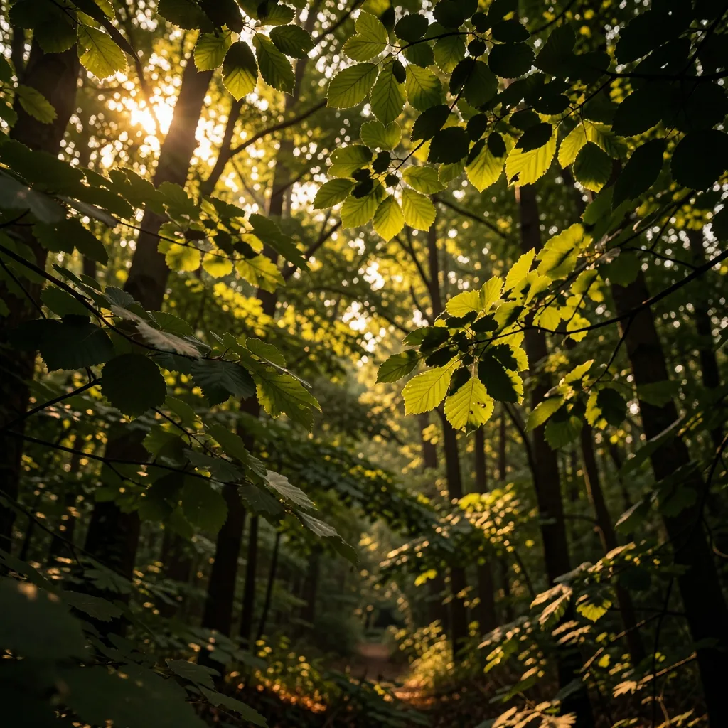 The Power of Pushya: Sun & Jupiter Transit Guide Cinematic warm summer sunlight filtering through heavy green leaves — The Power of Pushya: A Mid-Summer Cosmic Check-in