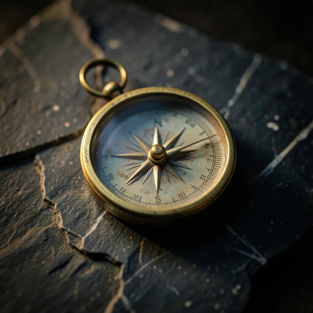 Is Pushya Nakshatra Overrated? Vedic Astrology Truths High-contrast flat lay of a vintage brass compass resting on a dark, textured stone surface — Is Pushya actually overrated?