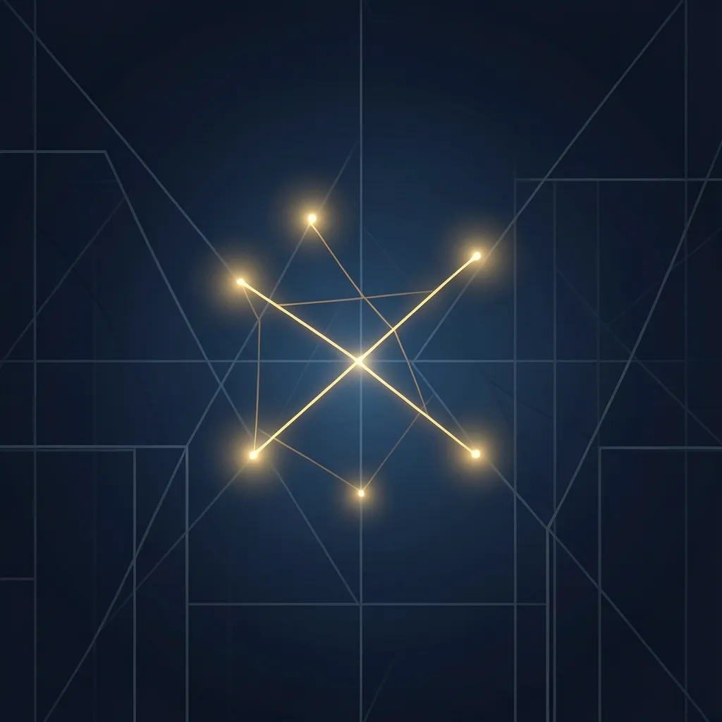 Sun and Jupiter in Pushya: Building Real Authority Glowing golden constellation against a deep midnight blue gradient background — Pushya: The Architect of Authority