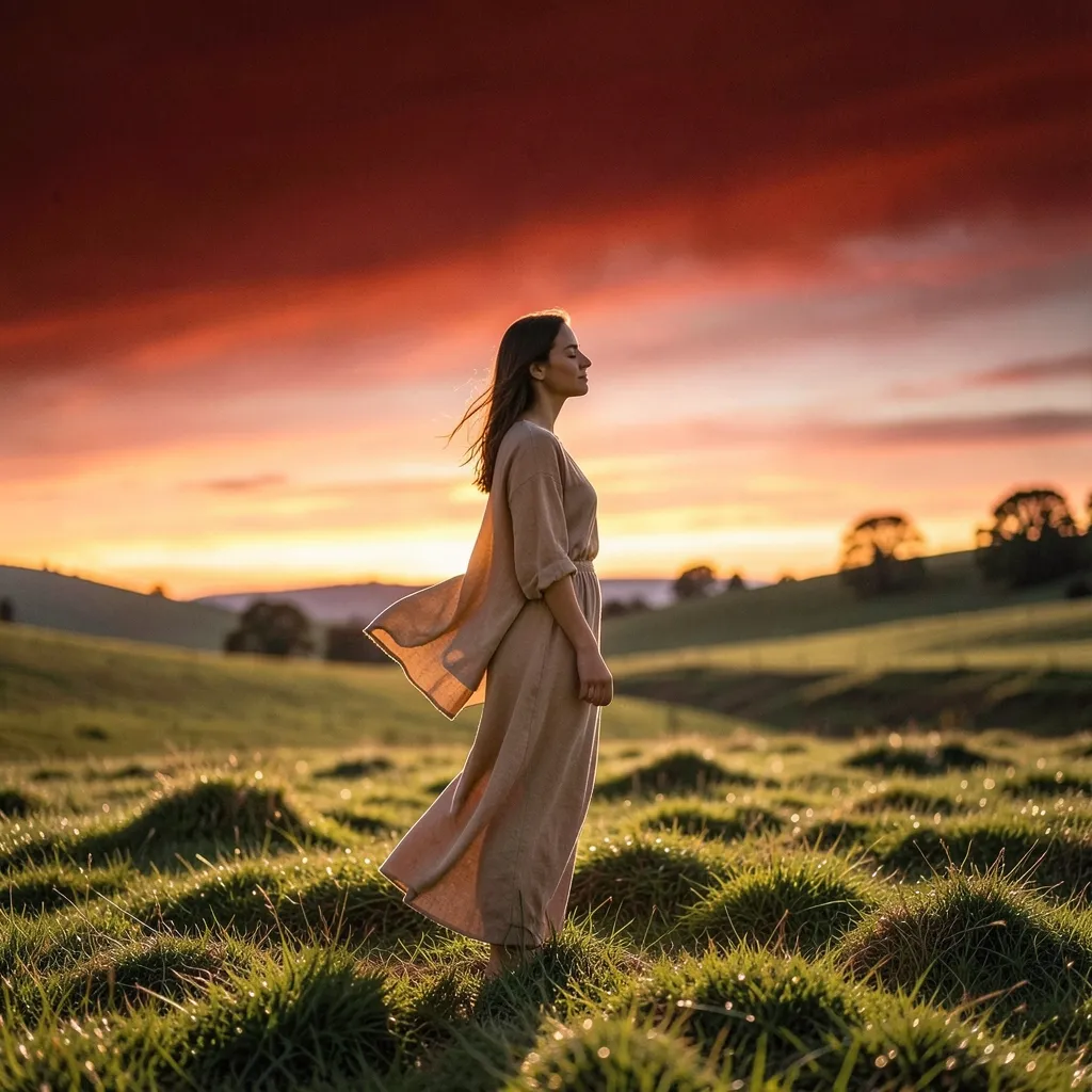 सावन की पहली फुहार और केतु का प्रभाव Serene landscape, bathed in golden light, with a solitary figure in the foreground — सावन की पहली फुहार और केतु का प्रभाव