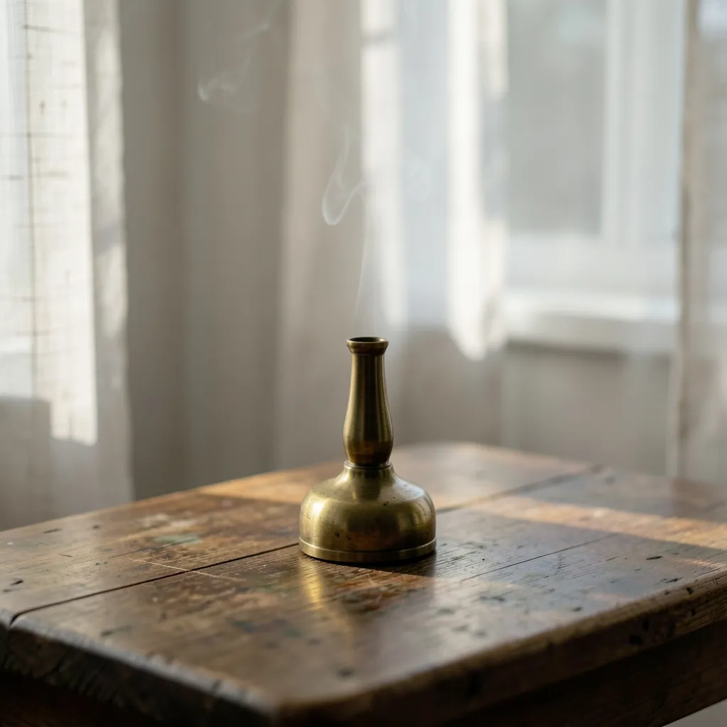 Entering Sharad Navratri: Two Ways to Handle the Shift Minimalist spiritual flatlay with a single brass oil lamp unlit on a weathered wooden table — Sharad Navratri Approaches