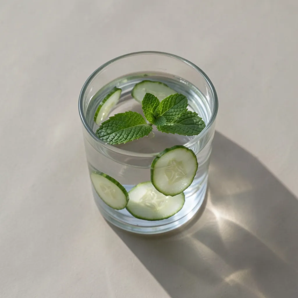 Staying Balanced During the Cancer Stellium Minimalist flat lay of a glass of room temperature water with fresh mint leaves — Staying Balanced with the Cancer Stellium