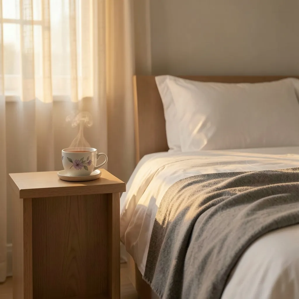 How to Stay Grounded During Gemini Season Serene, cozy bedroom scene at dusk with warm golden light — Staying Balanced in Gemini Season