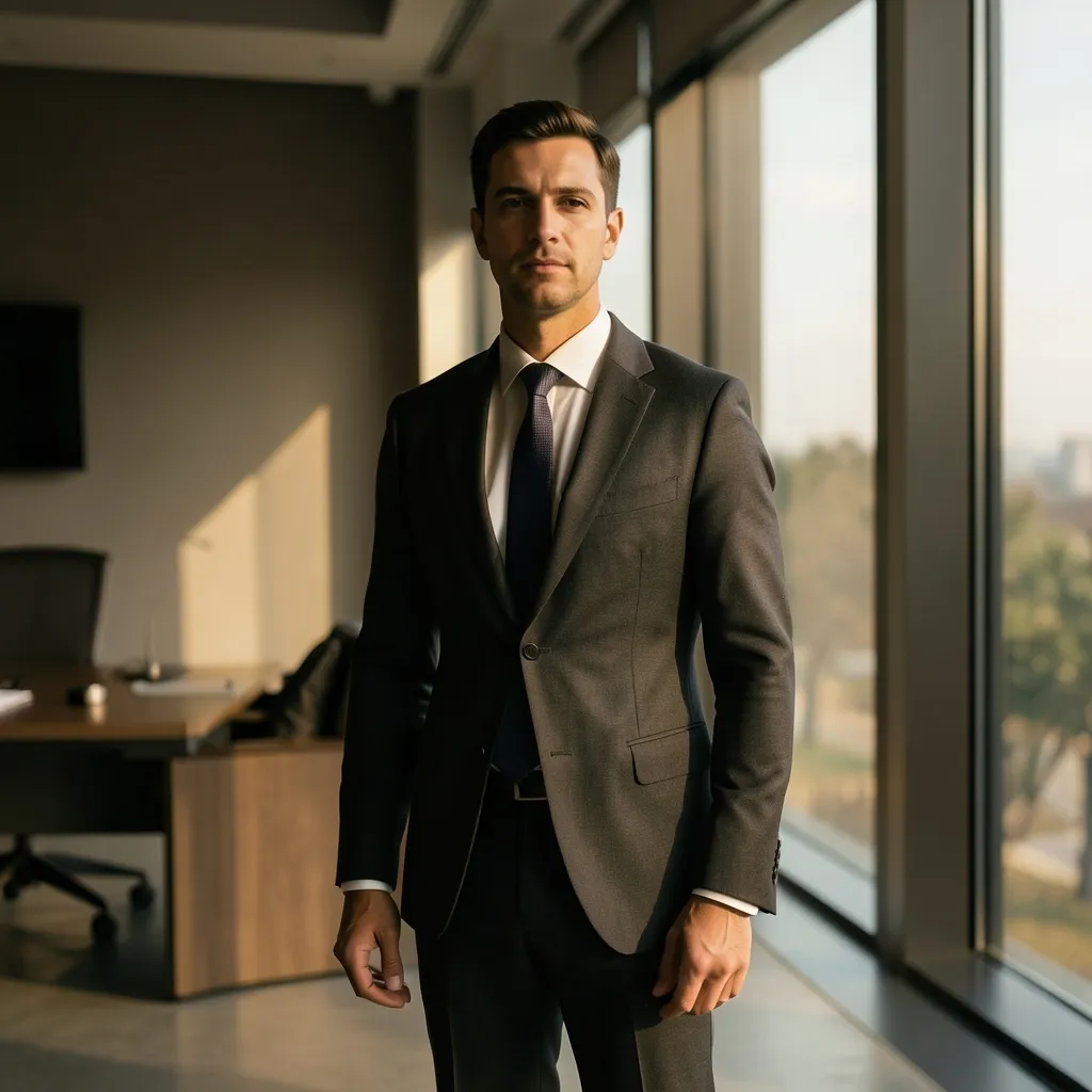 Sun in Magha Leadership & Career Astrology Guide Looking forward with quiet confidence, minimalist modern office interior — Sun in Magha: Own Your Power