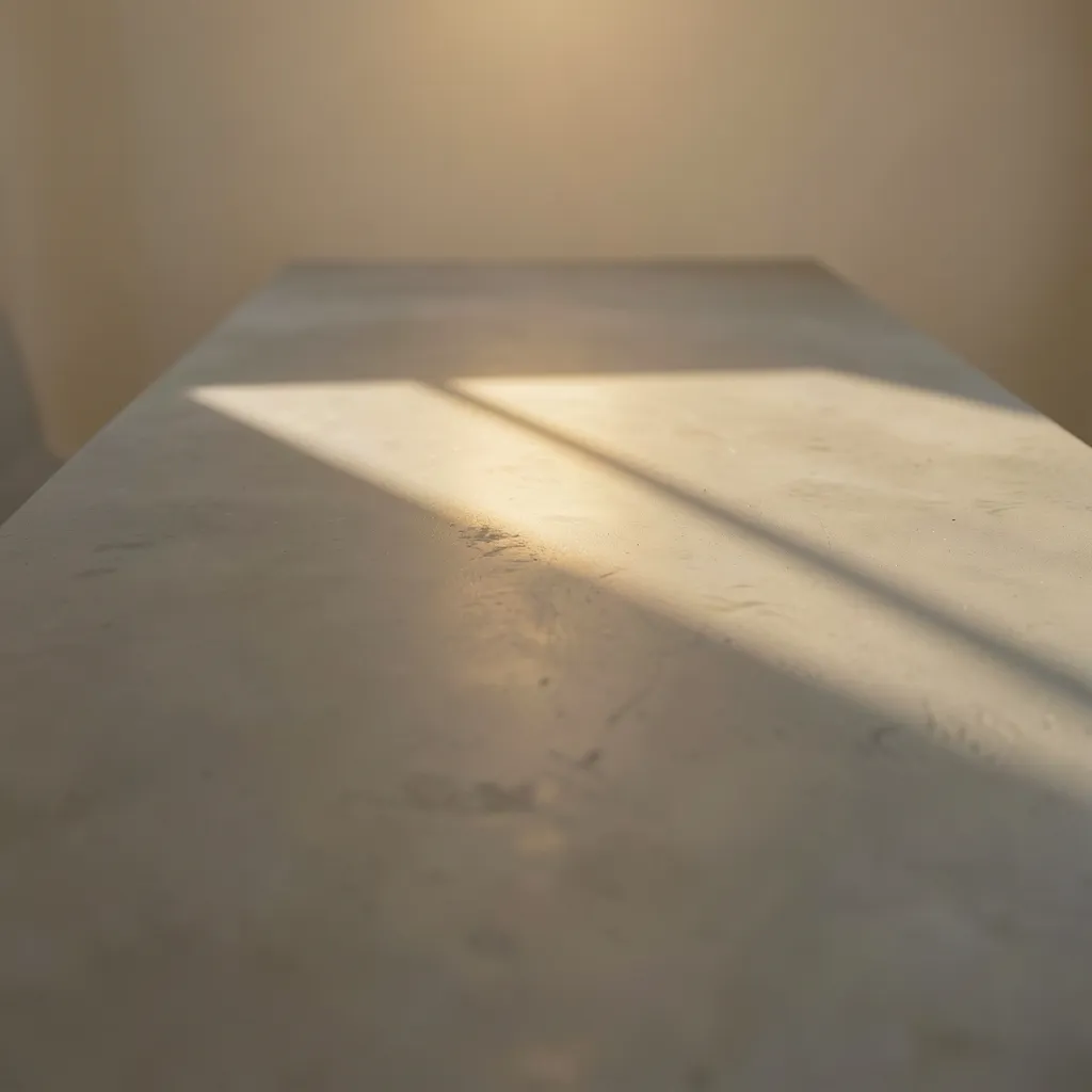 Sun in Leo and Taurus Moon Practical Energy Shift Warm morning sunlight casting long shadows across a clean concrete desk — Sun in Leo and the practical shift