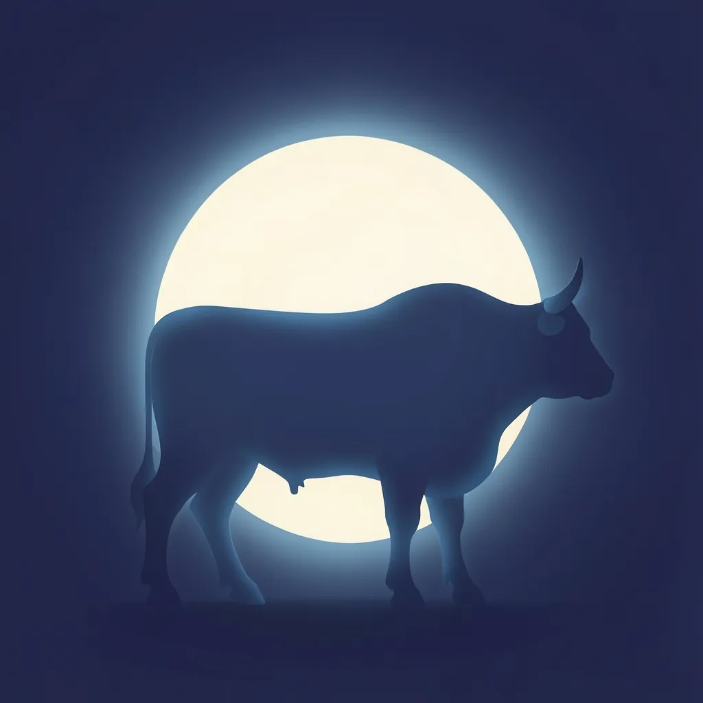 How to stay calm during the Mars-Moon Taurus transit Serene, minimalist illustration of a soft blue moon glowing behind a sturdy — Taming the Mars-Moon Conflict