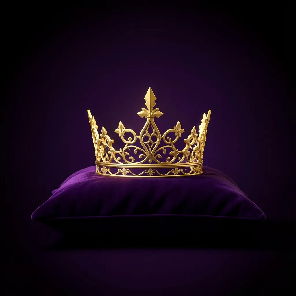 Why Your Relationship Standards Are Shifting (Venus in Magha) High-contrast illustration of a golden crown resting on a velvet cushion — Venus in Magha: The Queen's Touch