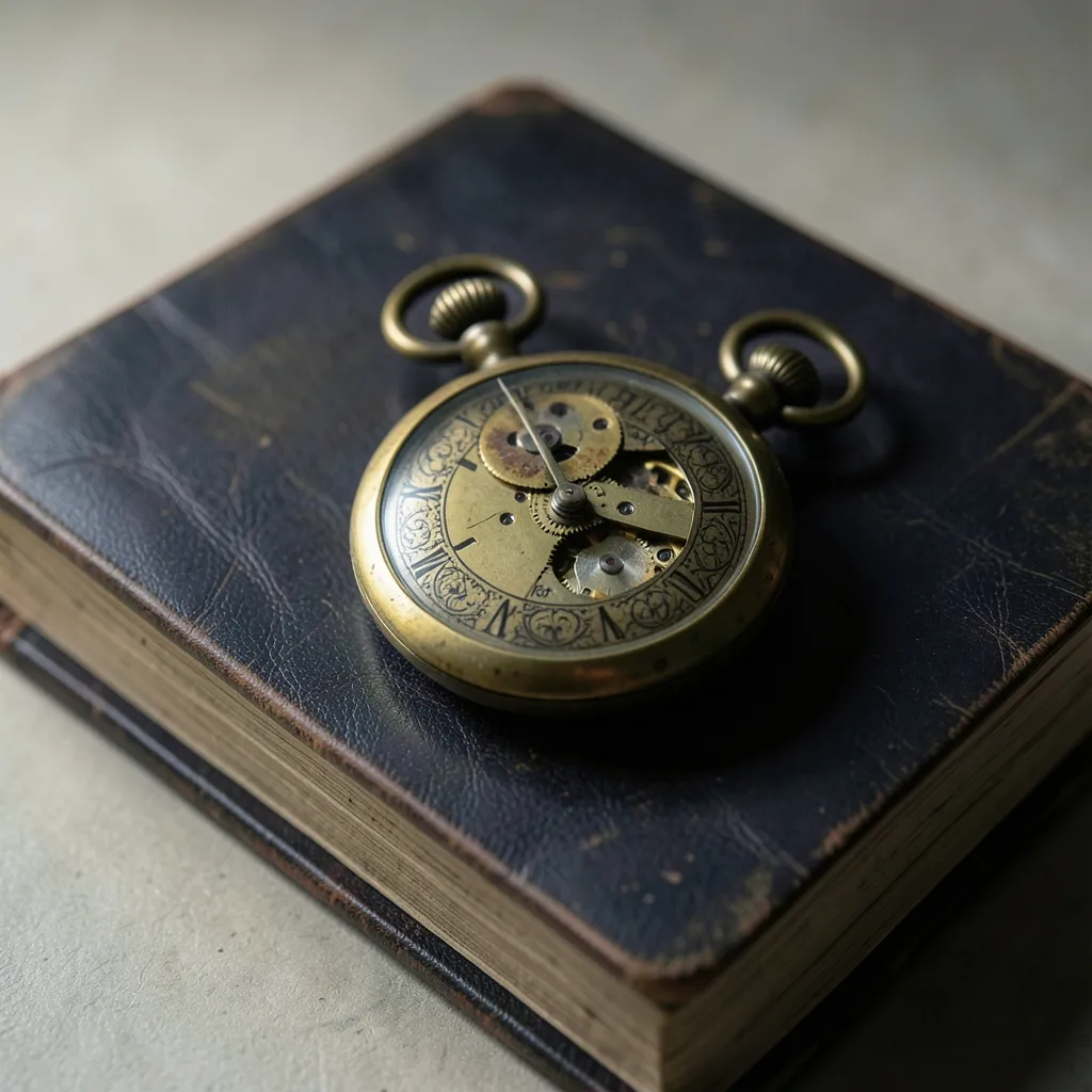 When the Gears Start to Grind: Navigating Retrograde Friction Cinematic flat lay of a vintage brass pocket watch resting on a stack of dark textured — When the gears start to grind