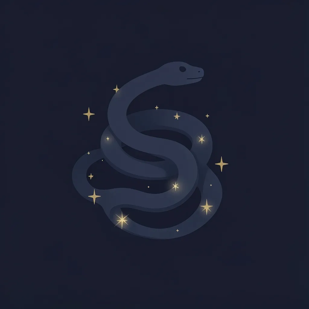Working with Ashlesha Energy: Why Today Feels So Intense Coiled snake silhouette intertwined with subtle glowing abstract stars — Working with Ashlesha Energy