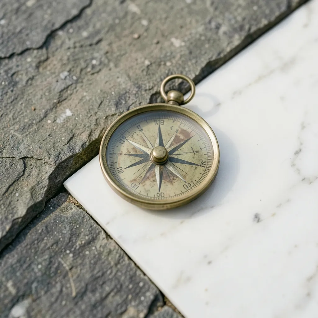 Why we obsess over zodiac sign boundaries Weathered brass compass resting on a split surface of rough grey stone and polished — Why keep ignoring the sign boundaries?